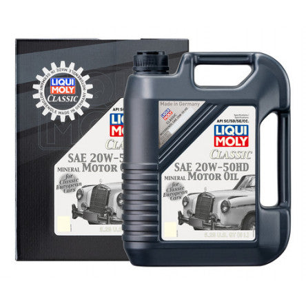 Liqui Moly 20262 SAE 20W-50HD Mineral Motor Oil For Classic European Cars 5 Liter